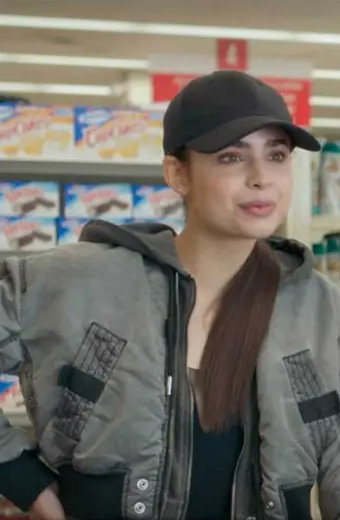 Sofia Carson April Dibrina Feel The Beat Cropped Bomber Jacket