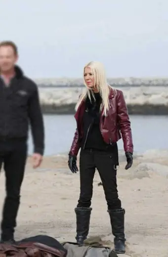 The Last Sharknado April Wexler Maroon Jacket