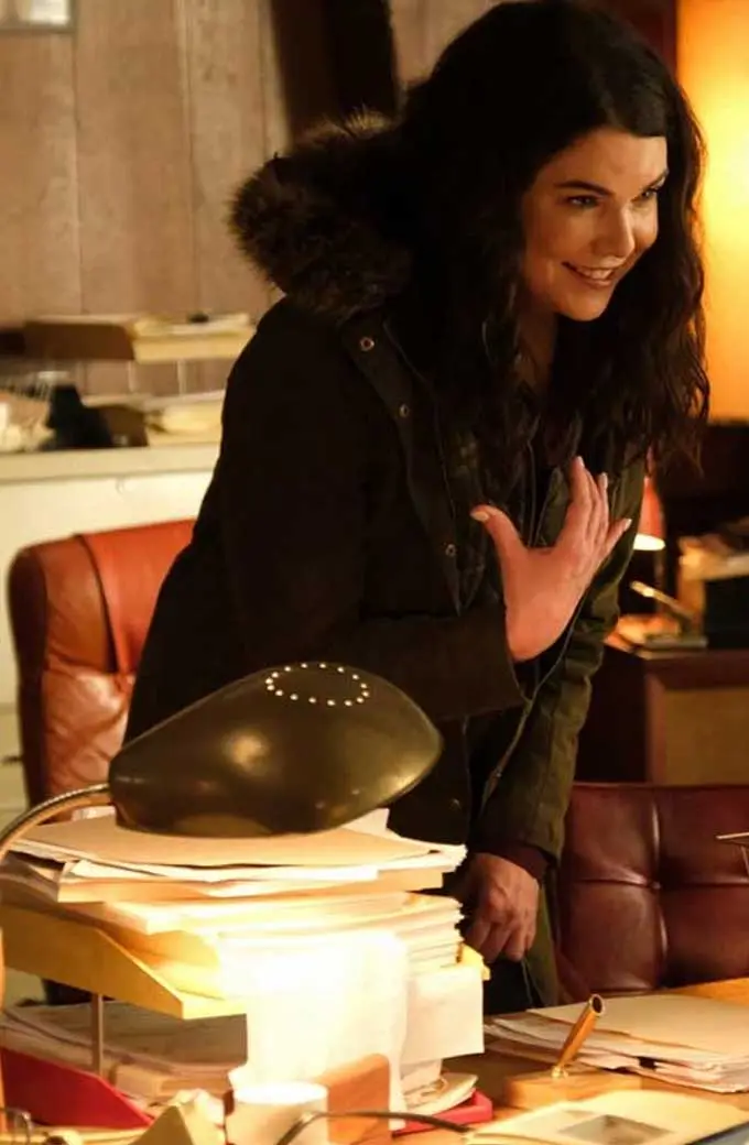 Lauren Graham Alex Morrow Mighty Ducks Green Fur Hooded Coat lauren-graham-mighty-ducks-coat