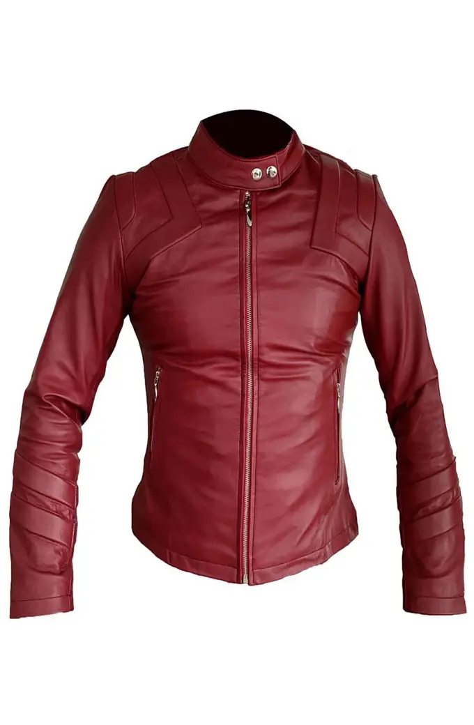 San Andreas Alexandra Daddario Maroon Leather Jacket san-andreas-blake-alexandra-maroon-jacket