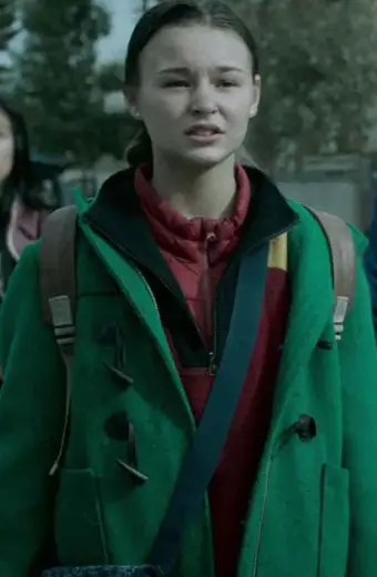 Anna Zoe Marlett Black Summer TV Series Green Wool Duffle Coat zoe-marlett-black-summer-coat