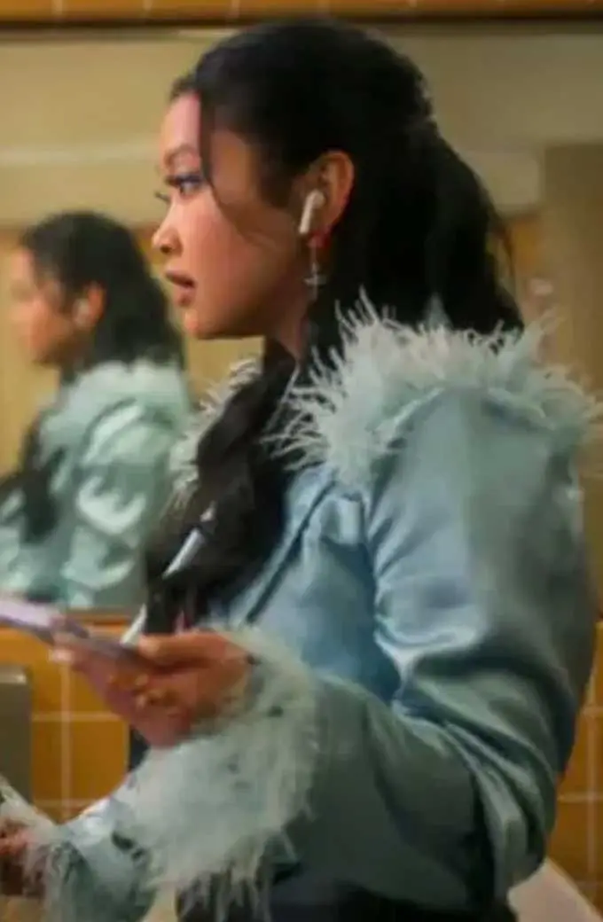 Lana Condor Erika Vu Boo Bitch Cropped Blue Satin Jacket lana-condor-boo-bitch-cropped-jacket