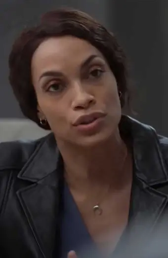 Bridget Meyer Rosario Dawson Dopesick Black Biker Jacket rosario-dawson-dopesick-jacket