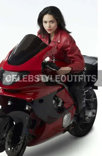Alyssa Diaz Elena Validus Ben 10 Alien Swarm Red Biker Jacket