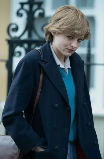 Emma Corrin The Crown Blue Wool Coat the-crown-lady-diana-spencer-coat