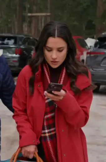 Kate Stafford Unlocking Christmas Taylor Cole Red Cotton Coat