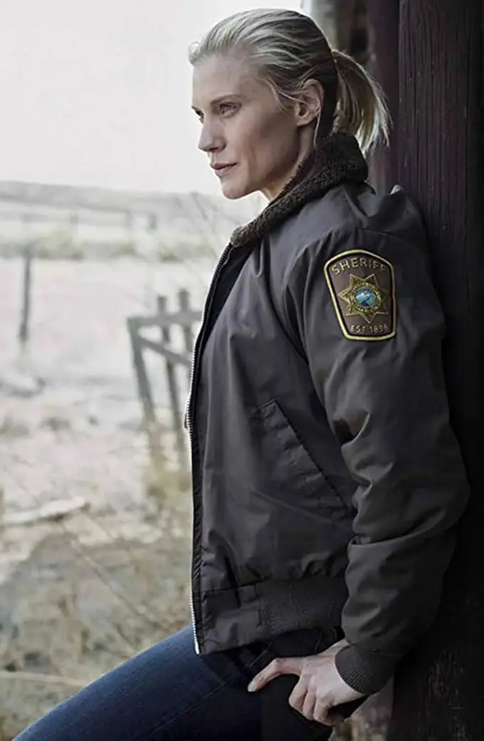 Victoria Moretti Longmire Brown Satin Jacket longmire-victoria-moretti-brown-jacket
