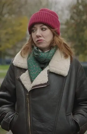 Diane Morgan Motherland Brown Fur Leather Jacket motherland-liz-brown-jacket