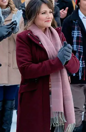 Italia Ricci Love in Winterland Ally Maroon Wool Trench Coat