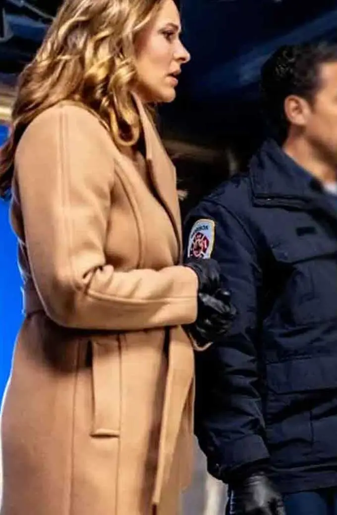 Jill Wagner Amy Winslow Mystery 101 Beige Wool Trench Coat jill-wagner-mystery-101-trench-coat