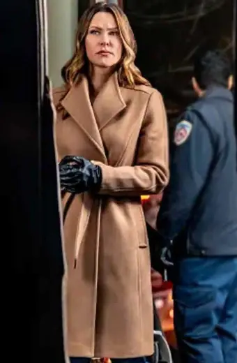 Jill Wagner Amy Winslow Mystery 101 Beige Wool Trench Coat jill-wagner-mystery-101-trench-coat