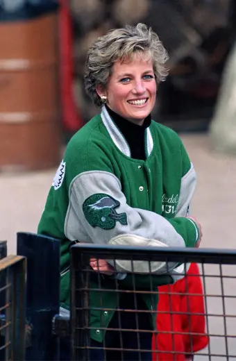 Philadelphia Eagles Princess Diana Starter Green Wool Jacket princess-diana-philadelphia-eagles-jacket