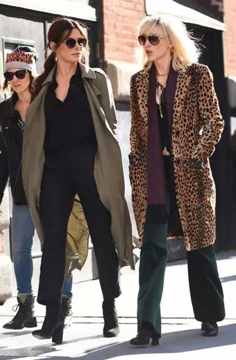 Debbie Oceans Eight Sandra Bullock Grey Cotton Trench Coat