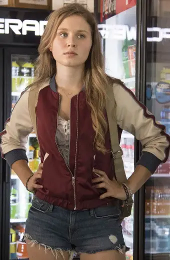Amma Crellin Sharp Objects Maroon Bomber Jacket eliza-scanlen-sharp-objects-jacket