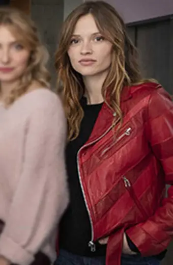 Marilyn Lima Skam France Red Leather Jacket skam-france-manon-demissy-leather-jacket