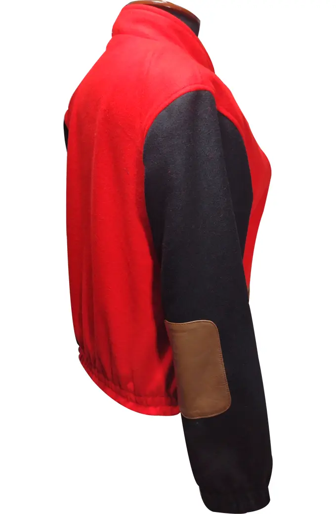 Diana Spencer Kristen Stewart Bomber Red and Black Wool Jacket kristen-stewart-spencer-bomber-jacket
