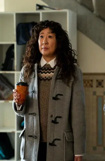 The Chair TV Series Sandra Oh Ji-Yoon Kim Grey Duffle Coat