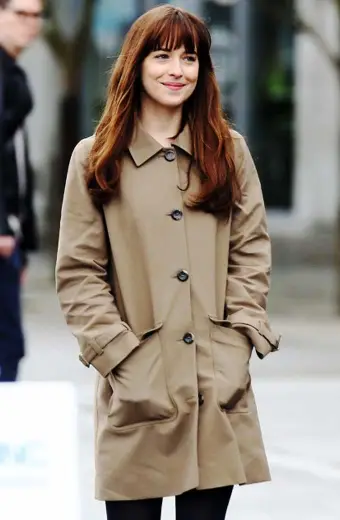 Fifty Shades Dakota Johnson Anastasia Steele Beige Cotton Coat anastasia-steele-fifty-shades-coat