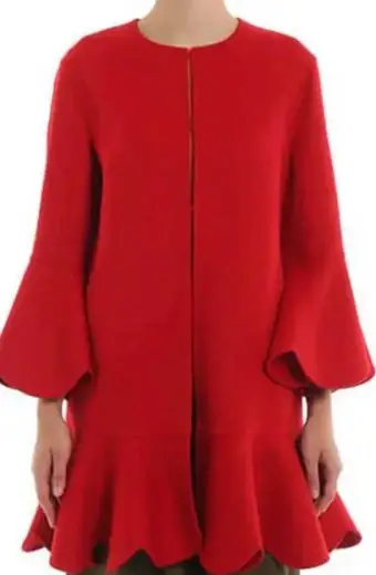 Kim Cattrall Margaret Monreaux Filthy Rich Red Wool Coat