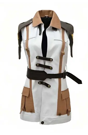 Final Fantasy Lightning Gaming Cosplay White Leather Vest