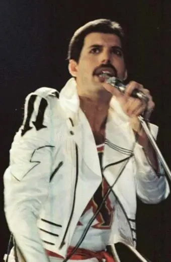 Hot Space Freddie Mercury Casual Biker White Leather Jacket