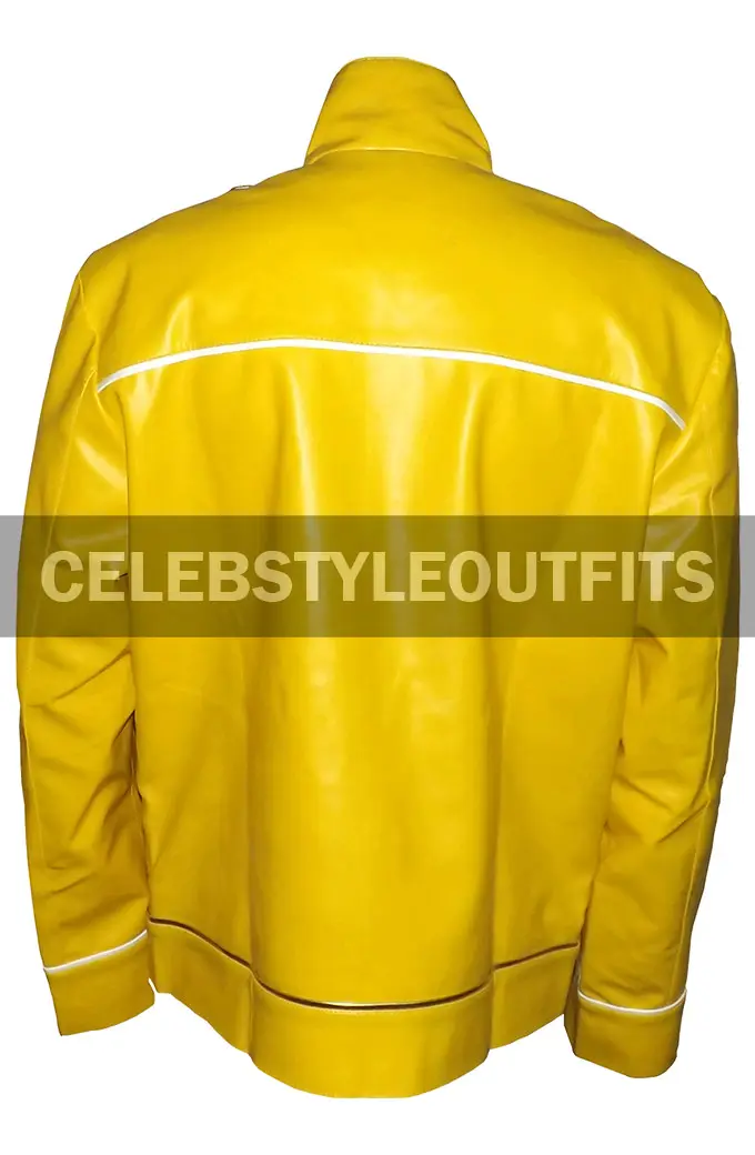 Freddie Mercury Concert Queen Yellow Belted Leather Jacket freddie-mercury-yellow-jacket-costume