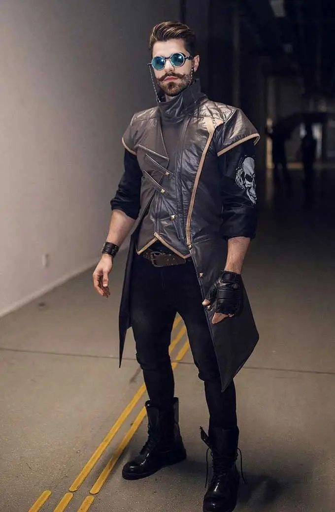 Alok Garena Free Fire Cosplay Gaming Black Leather Coat free-fire-alok-black-leather-coat