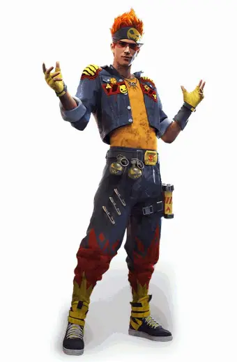 Garena Free Fire Alvaro Gaming Cosplay Cropped Denim Jacket