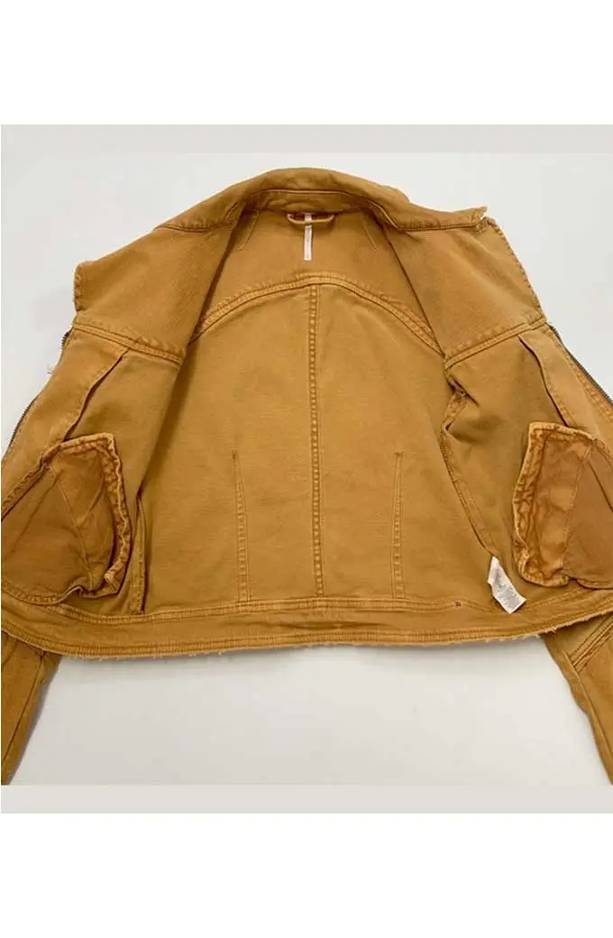 Brenda Rosalind March Feel Good TV Series Brown Denim Jacket free-fire-feel-good-yellow-jacket