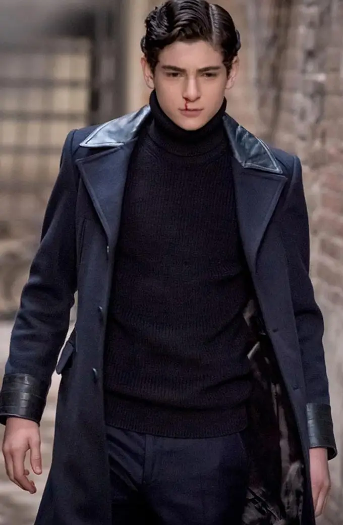 David Mazouz Gotham Batman Bruce Wayne Black Wool Trench Coat gotham-david-mazouz-black-wool-jacket