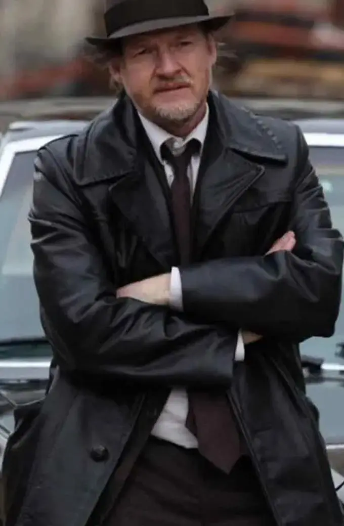 Donal Logue Harvey Bullock Gotham Black Leather Trench Coat gotham-harvey-bullock-jacket
