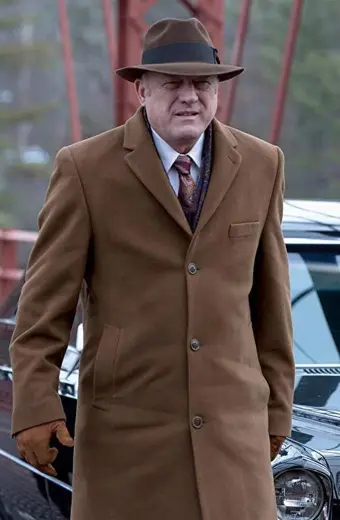 Gotham John Doman Carmine Falcone Brown Wool Long Trench Coat