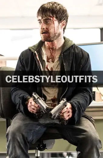 Miles Harris Guns Akimbo Daniel Radcliffe Black Hooded Jacket