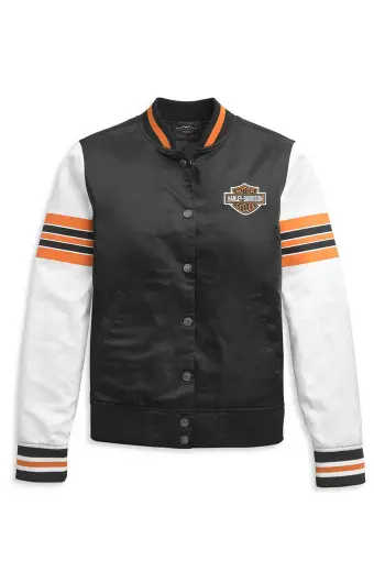 Harley Davidson Motorcycles Bomber Black Biker Varsity Jacket