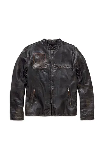 Harley Davidson Motorcycles Distressed Biker Leather Jacket