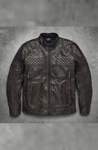 Harley Davidson Motorcycles Ironstone Biker Leather Jacket