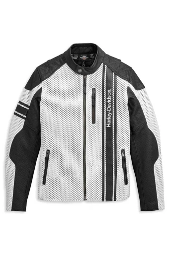 Harley Davidson Motorcycles Hideaway Perforated Biker Jacket