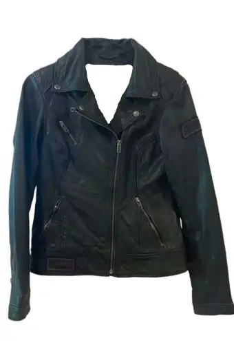 Harley Davidson Motorcycles Rebels Black Biker Leather Jacket