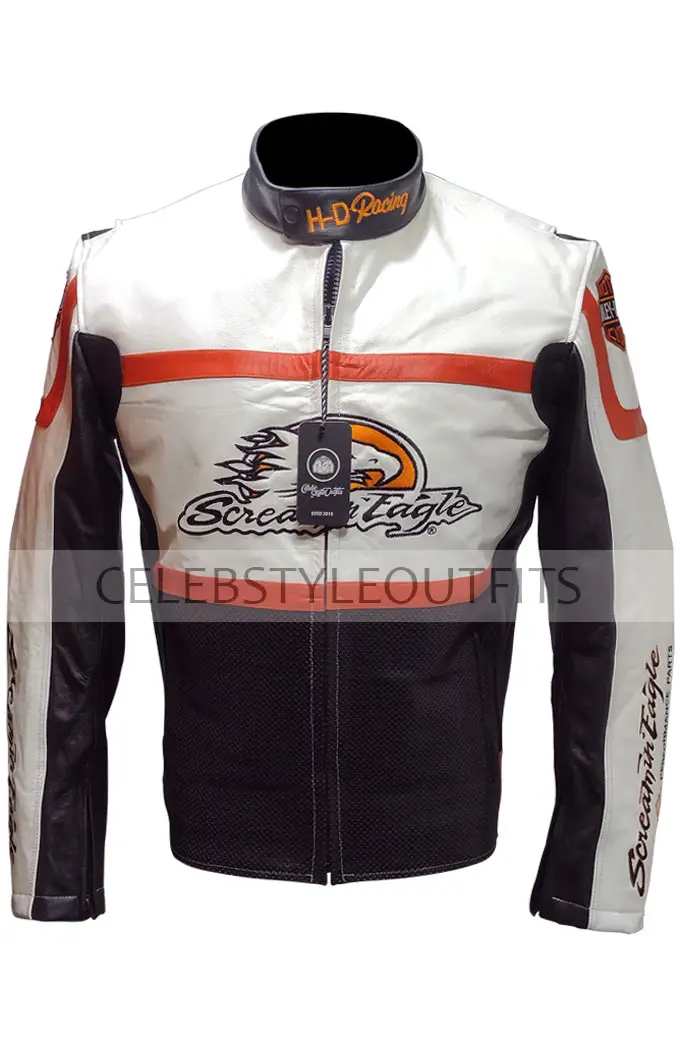 Screamin Eagle Harley Davidson Motorcycles White Biker Jacket screamin-eagle-harley-davidson-jacket