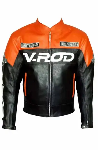 Harley Davidson Motorcycles V Rod Black Biker Leather Jacket
