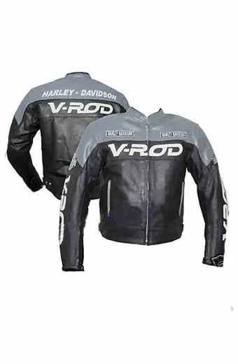 Harley Davidson Motorcycles V-Rod Black Biker Leather Jacket