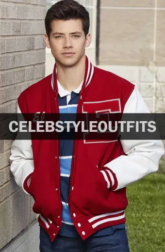 High School Musical EJ Caswell Matt Cornett Red Varsity Jacket