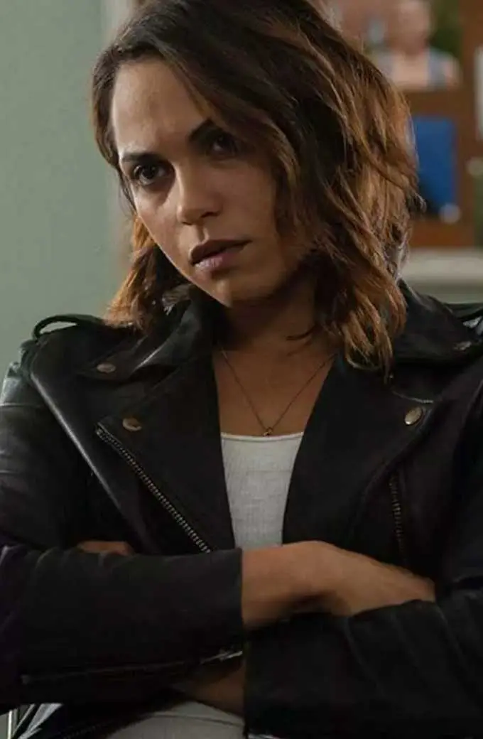 Hightown Jackie Quinones Monica Raymund Black Biker Jacket monica-raymund-hightown-biker-jacket