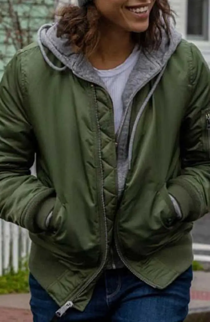 Hightown Jackie Quinones Monica Raymund Green Bomber Jacket jackie-raymund-hightown--jacket