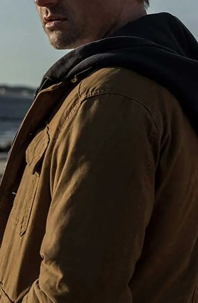 Ray Abruzzo James Badge Dale Hightown Beige Cotton Jacket james-badge-dale-hightown-jacket