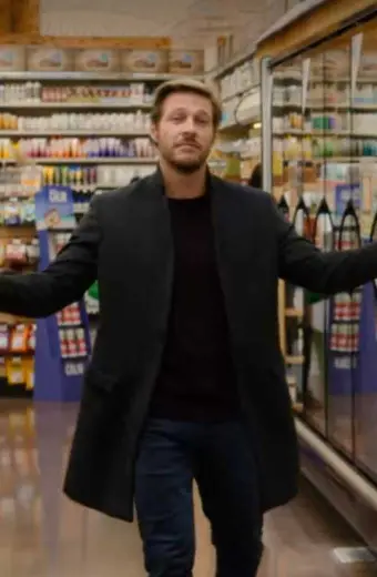 Luke Bracey Jackson Holidate Mens Black Wool Trench Coat