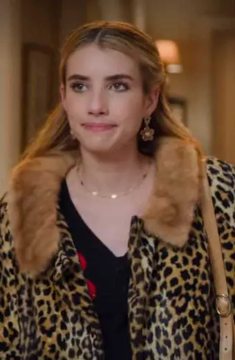 Sloane Benson Emma Roberts Holidate Cheetah Printed Wool Coat