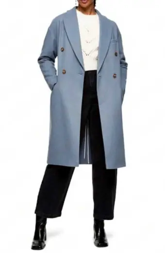 How I Met Your Father Sophie Hilary Duff Blue Wool Trench Coat