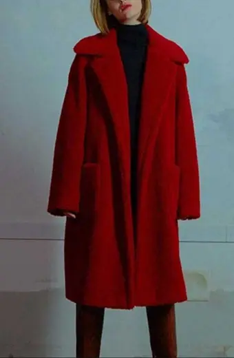 Itaewon Class Kim Da Mi Jo Yi Seo Red Sherpa Trench Coat