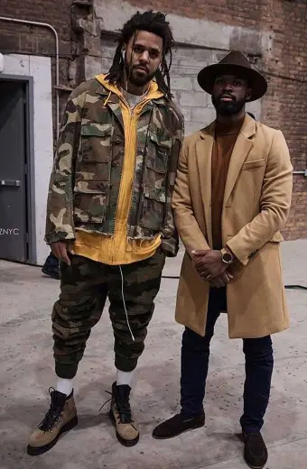 Mens Casual J Cole Bomber Army Green Camouflage Cotton Jacket